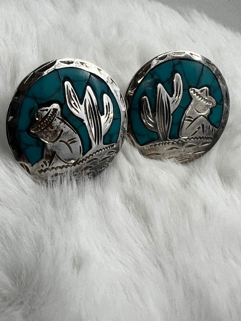 Vintage Alpaca Sterling Screw Back Earrings